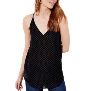 LOFT Black Camisole with Polka Dots